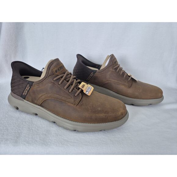 Skechers Men's Slip-Ins Size 13 Dark Brown Garza-Gervin Gogamat Arch Memory Foam - Picture 4 of 12